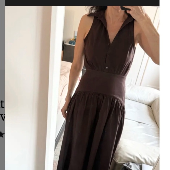 STAUD Romy Midi Dress – Earth Café Brown – Size 6 – NWT - Picture 4 of 12